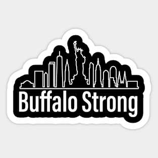 Buffalo Strong Pray For Buffalo New York Skyline Sticker